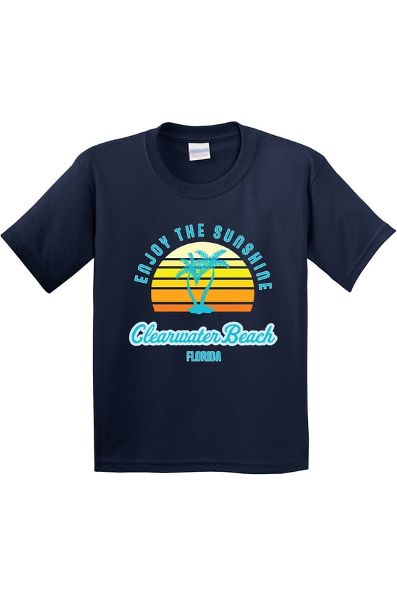 Summer Enjoy the Sunshine Clearwater Beach Florida in Blue Youth T-Shirt