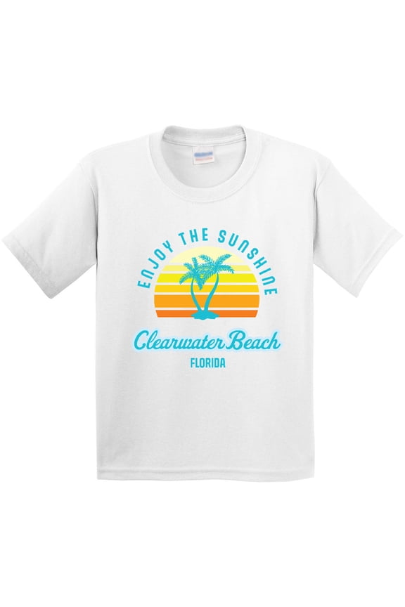 Summer Enjoy the Sunshine Clearwater Beach Florida in Blue Youth T-Shirt