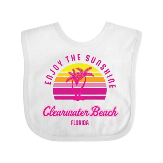 Inktastic Summer Enjoy the Sunshine Clearwater Beach Florida in Pink Boys or Girls Baby Bib
