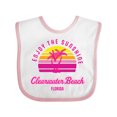 thumbnail image 1 of Inktastic Summer Enjoy the Sunshine Clearwater Beach Florida in Pink Boys or Girls Baby Bib, 1 of 4