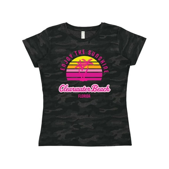 Inktastic Summer Enjoy the Sunshine Clearwater Beach Florida in Pink Women's T-Shirt