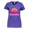 thumbnail image 1 of Inktastic Summer Enjoy the Sunshine Clearwater Beach Florida in Pink Women's V-Neck T-Shirt, 1 of 5