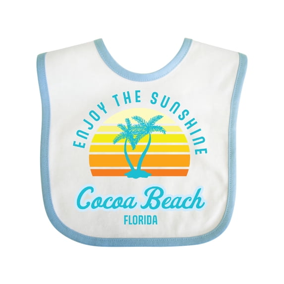 Inktastic Summer Enjoy the Sunshine Cocoa Beach Florida in Blue Boys or Girls Baby Bib