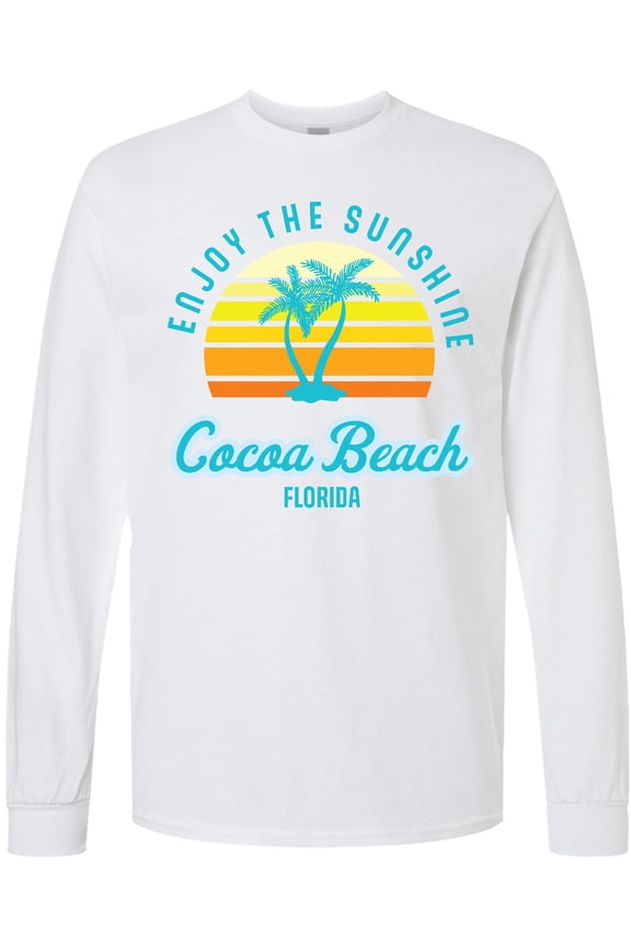Summer Enjoy the Sunshine Cocoa Beach Florida in Blue Long Sleeve T-Shirt