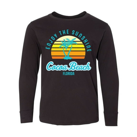 Inktastic Summer Enjoy the Sunshine Cocoa Beach Florida in Blue Long Sleeve Youth T-Shirt