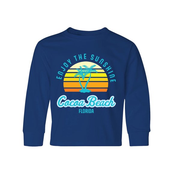 Inktastic Summer Enjoy the Sunshine Cocoa Beach Florida in Blue Long Sleeve Youth T-Shirt