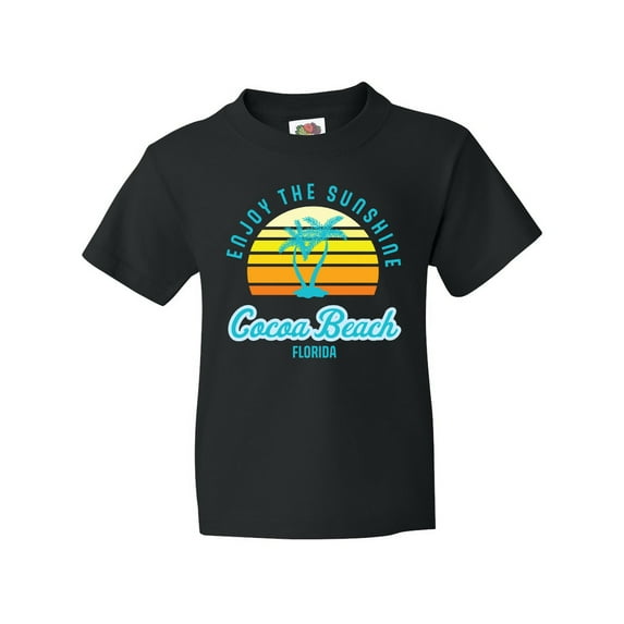 Inktastic Summer Enjoy the Sunshine Cocoa Beach Florida in Blue Youth T-Shirt