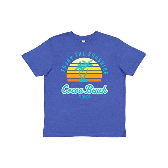 Inktastic Summer Enjoy the Sunshine Cocoa Beach Florida in Blue Youth T-Shirt