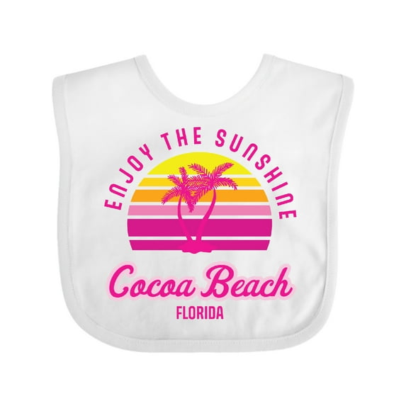 Inktastic Summer Enjoy the Sunshine Cocoa Beach Florida in Pink Boys or Girls Baby Bib