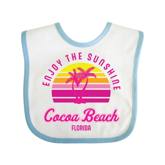 Inktastic Summer Enjoy the Sunshine Cocoa Beach Florida in Pink Boys or Girls Baby Bib