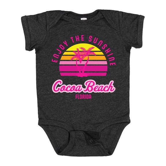Inktastic Summer Enjoy the Sunshine Cocoa Beach Florida in Pink Boys or Girls Baby Bodysuit