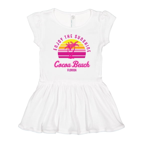 Inktastic Summer Enjoy the Sunshine Cocoa Beach Florida in Pink Girls Toddler Dress