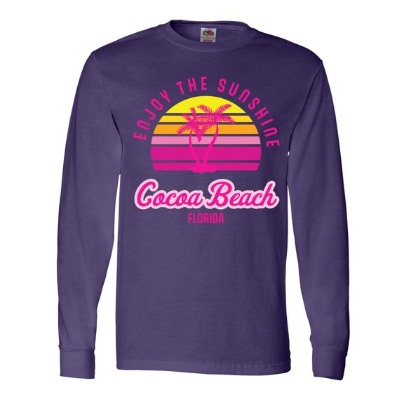 Inktastic Summer Enjoy the Sunshine Cocoa Beach Florida in Pink Long Sleeve T-Shirt
