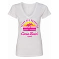thumbnail image 1 of Inktastic Summer Enjoy the Sunshine Cocoa Beach Florida in Pink Women's V-Neck T-Shirt, 1 of 5