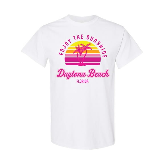 Inktastic Summer Enjoy the Sunshine Daytona Beach Florida in Pink T-Shirt