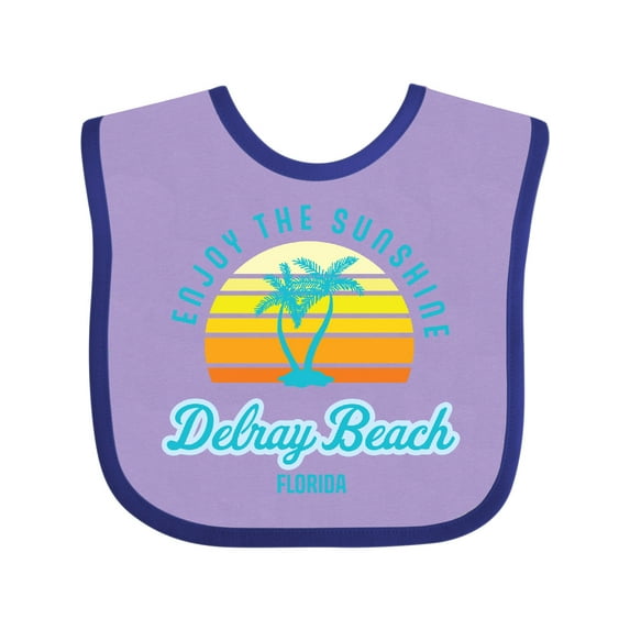 Inktastic Summer Enjoy the Sunshine Delray Beach Florida in Blue Boys or Girls Baby Bib