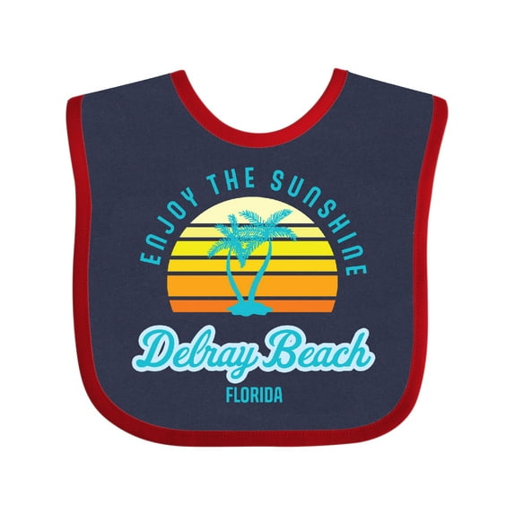Inktastic Summer Enjoy the Sunshine Delray Beach Florida in Blue Boys or Girls Baby Bib