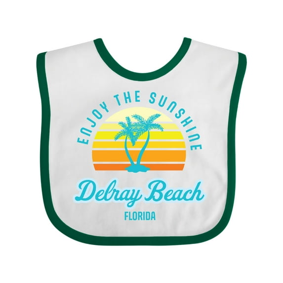 Inktastic Summer Enjoy the Sunshine Delray Beach Florida in Blue Boys or Girls Baby Bib