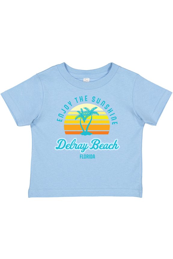 Summer Enjoy the Sunshine Delray Beach Florida in Blue Boys or Girls Baby T-Shirt