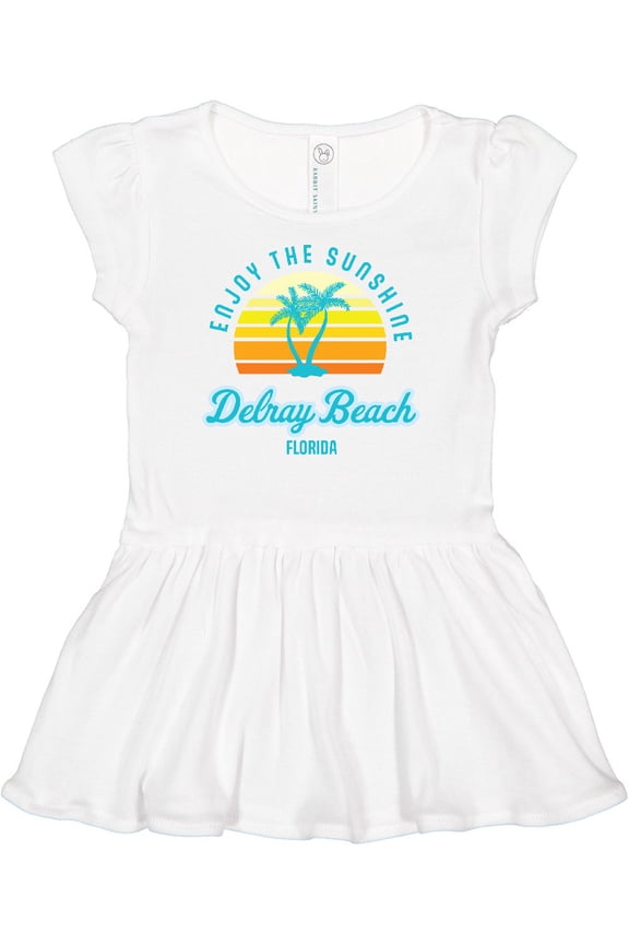 Summer Enjoy the Sunshine Delray Beach Florida in Blue Girls Baby Dress