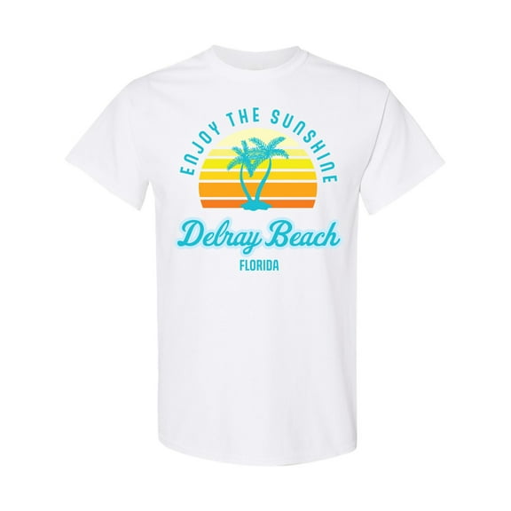 Inktastic Summer Enjoy the Sunshine Delray Beach Florida in Blue T-Shirt