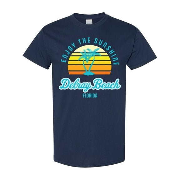 Inktastic Summer Enjoy the Sunshine Delray Beach Florida in Blue T-Shirt