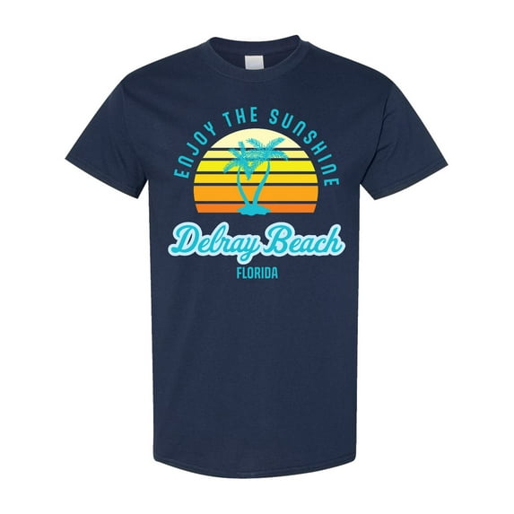 Inktastic Summer Enjoy the Sunshine Delray Beach Florida in Blue T-Shirt