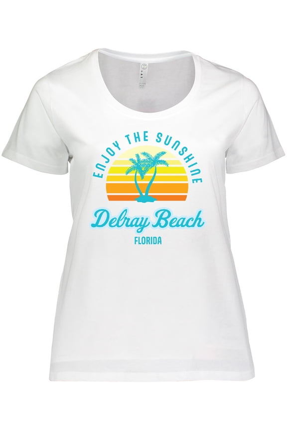 Summer Enjoy the Sunshine Delray Beach Florida in Blue Women's Plus Size T-Shirt