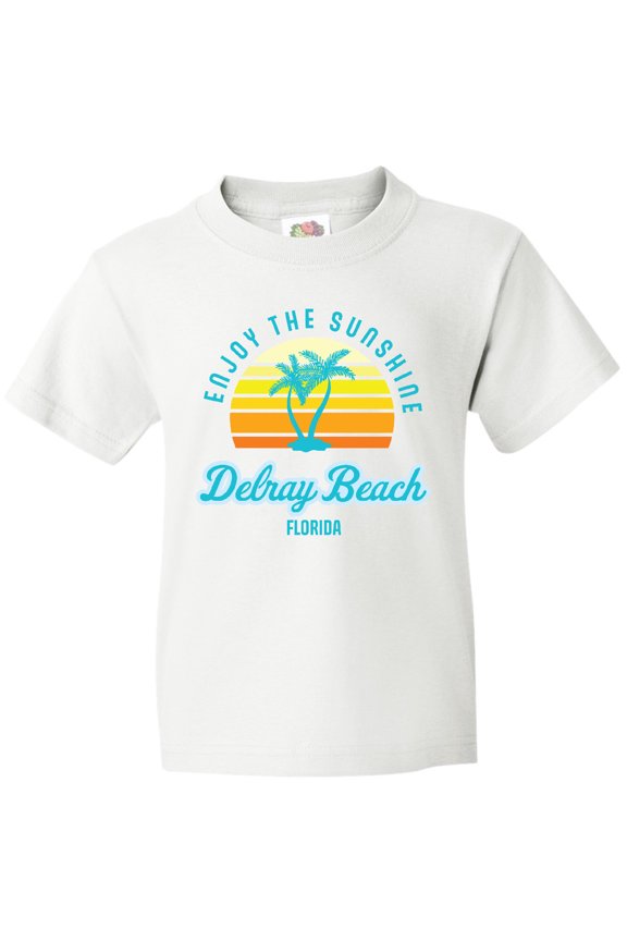 Summer Enjoy the Sunshine Delray Beach Florida in Blue Youth T-Shirt