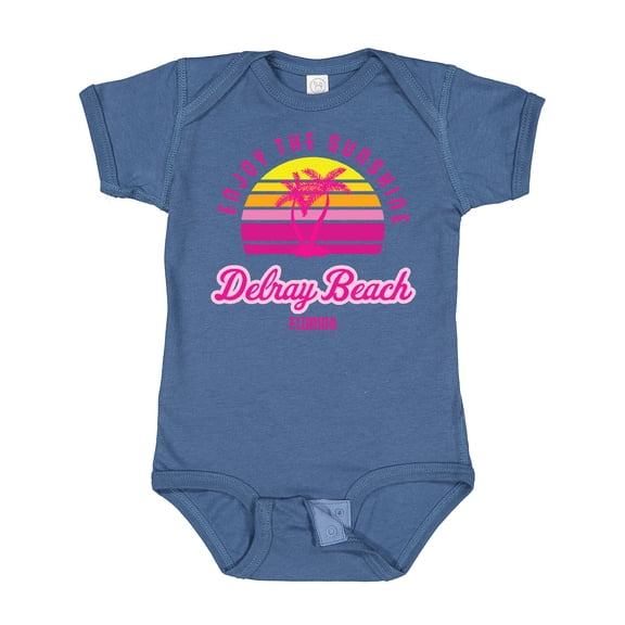 Inktastic Summer Enjoy the Sunshine Delray Beach Florida in Pink Boys or Girls Baby Bodysuit