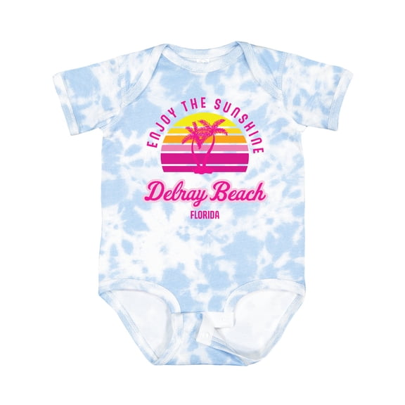 Inktastic Summer Enjoy the Sunshine Delray Beach Florida in Pink Boys or Girls Baby Bodysuit