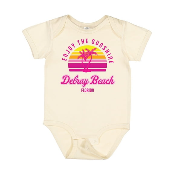Inktastic Summer Enjoy the Sunshine Delray Beach Florida in Pink Boys or Girls Baby Bodysuit