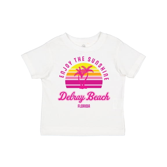 Inktastic Summer Enjoy the Sunshine Delray Beach Florida in Pink Boys or Girls Toddler T-Shirt