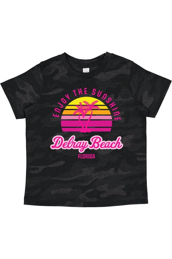 Inktastic Summer Enjoy the Sunshine Delray Beach Florida in Pink Boys or Girls Toddler T-Shirt