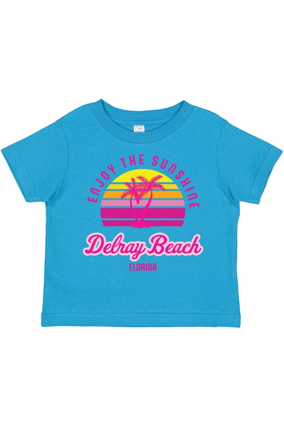 Summer Enjoy the Sunshine Delray Beach Florida in Pink Boys or Girls Toddler T-Shirt