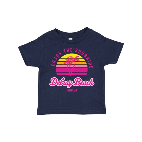 Inktastic Summer Enjoy the Sunshine Delray Beach Florida in Pink Boys or Girls Toddler T-Shirt