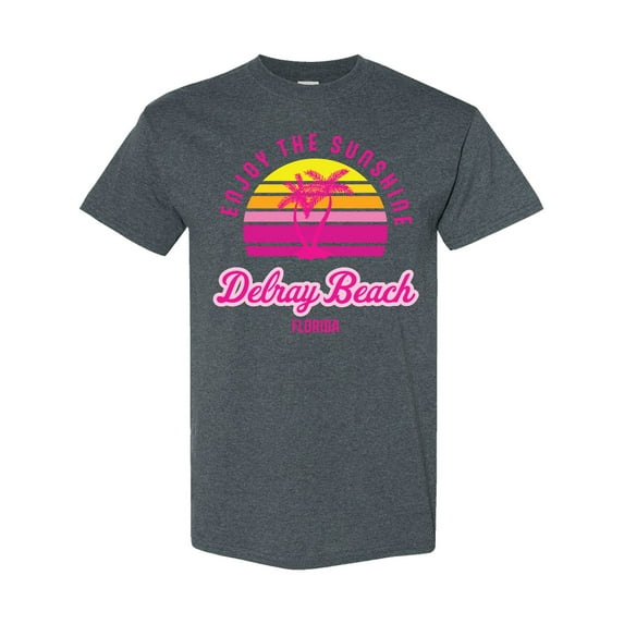 Inktastic Summer Enjoy the Sunshine Delray Beach Florida in Pink T-Shirt