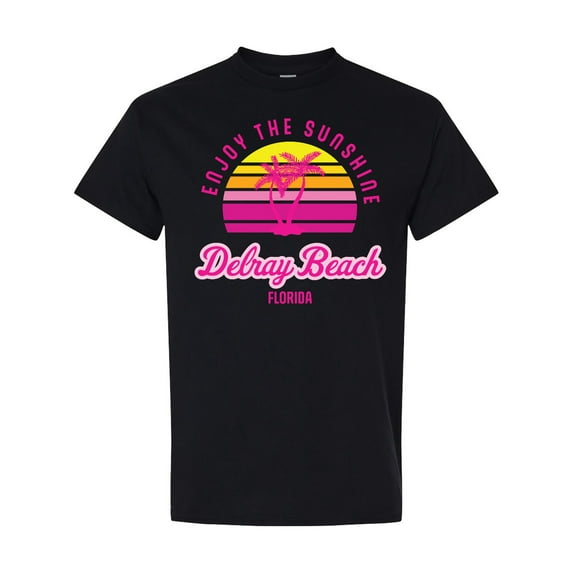 Inktastic Summer Enjoy the Sunshine Delray Beach Florida in Pink T-Shirt