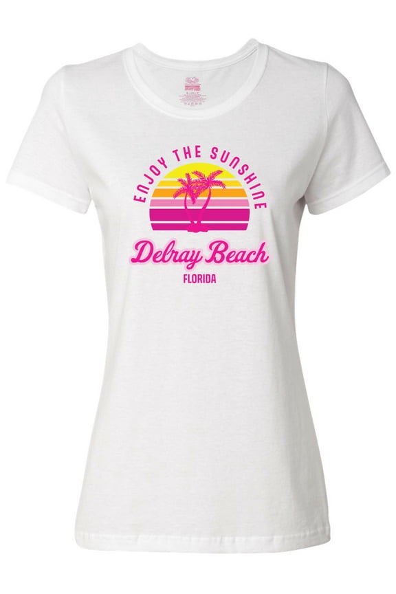 Summer Enjoy the Sunshine Delray Beach Florida in Pink Women's T-Shirt