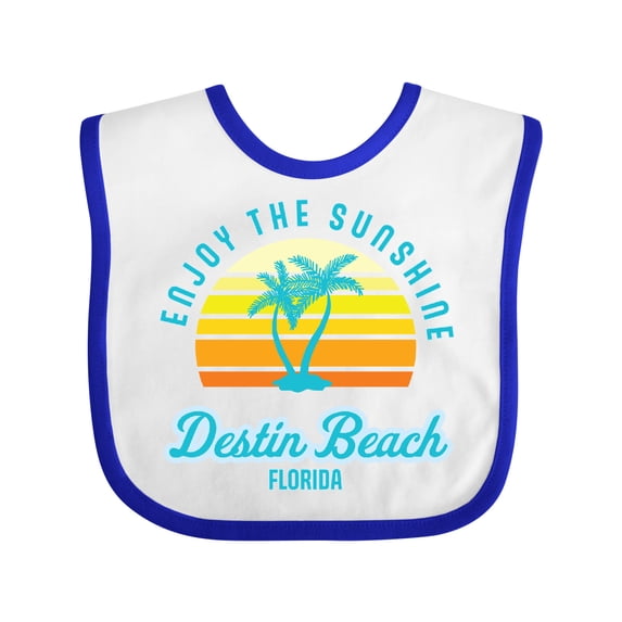 Inktastic Summer Enjoy the Sunshine Destin Beach Florida in Blue Boys or Girls Baby Bib