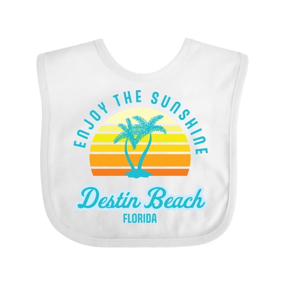 Inktastic Summer Enjoy the Sunshine Destin Beach Florida in Blue Boys or Girls Baby Bib