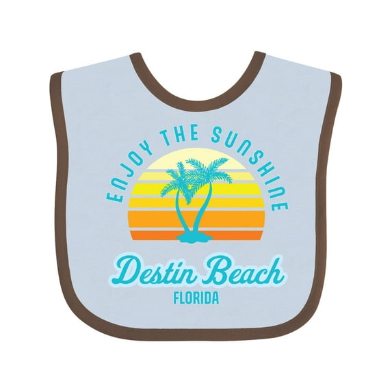 Inktastic Summer Enjoy the Sunshine Destin Beach Florida in Blue Boys or Girls Baby Bib