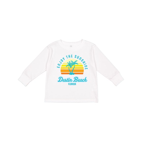 Inktastic Summer Enjoy the Sunshine Destin Beach Florida in Blue Boys or Girls Long Sleeve Toddler T-Shirt