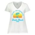 thumbnail image 1 of Inktastic Summer Enjoy the Sunshine Destin Beach Florida in Blue Women's Plus Size V-Neck T-Shirt, 1 of 5