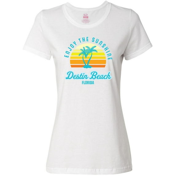 Inktastic Summer Enjoy the Sunshine Destin Beach Florida in Blue Women's T-Shirt