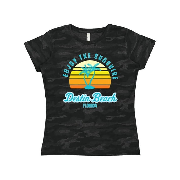 Inktastic Summer Enjoy the Sunshine Destin Beach Florida in Blue Women's T-Shirt