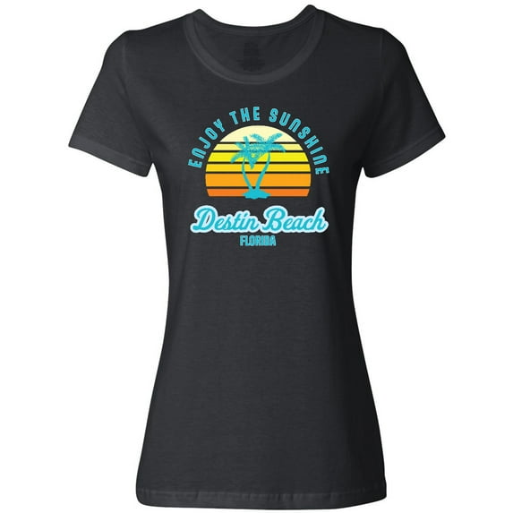 Inktastic Summer Enjoy the Sunshine Destin Beach Florida in Blue Women's T-Shirt