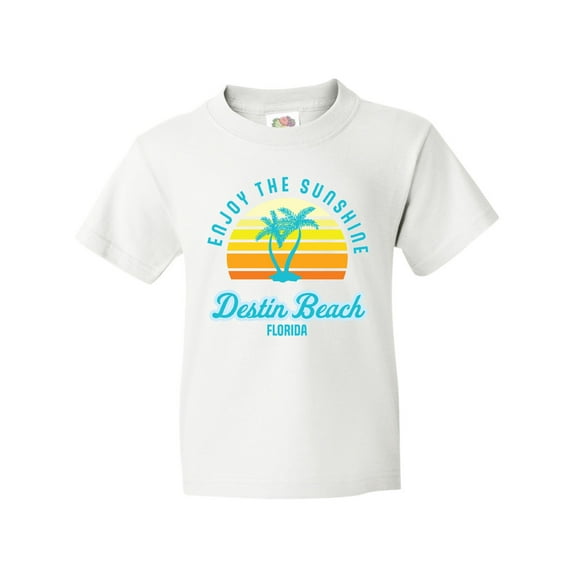 Inktastic Summer Enjoy the Sunshine Destin Beach Florida in Blue Youth T-Shirt