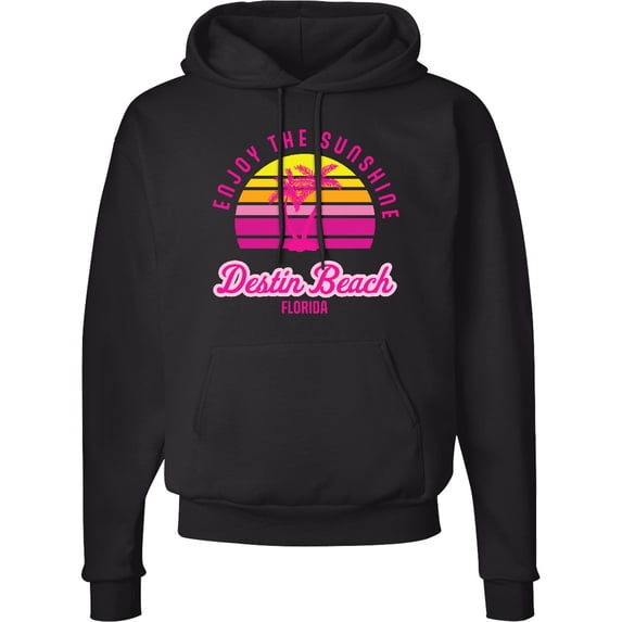 Inktastic Summer Enjoy the Sunshine Destin Beach Florida in Pink Adult Hoodie Sweatshirt