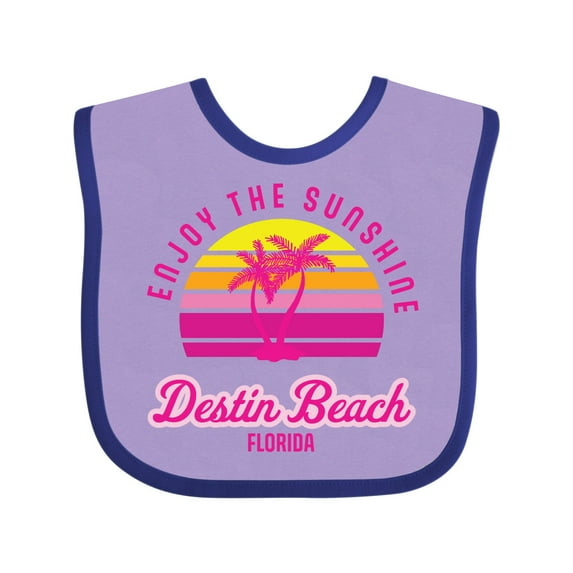 Inktastic Summer Enjoy the Sunshine Destin Beach Florida in Pink Boys or Girls Baby Bib